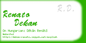 renato dekan business card