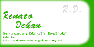 renato dekan business card